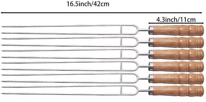 PUREQ WOOD HANDLE HIBACHI SKEWER 6PK