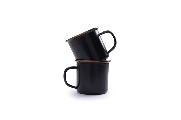 Barebones Enamel Cup Charcoal (Set of 2)