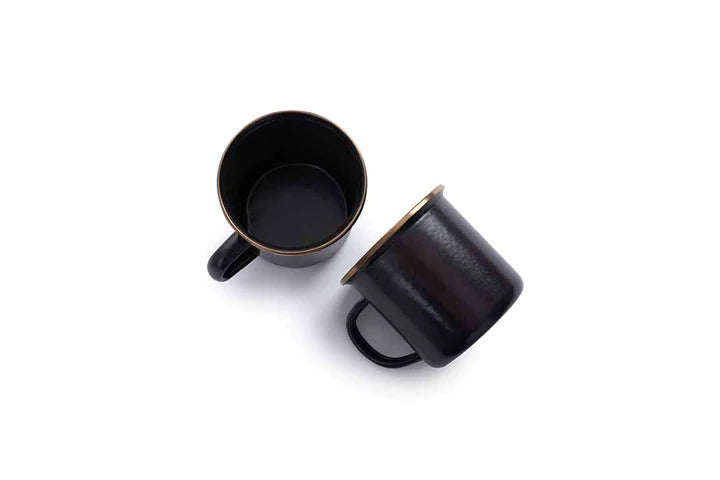 Barebones Enamel Cup Charcoal (Set of 2)