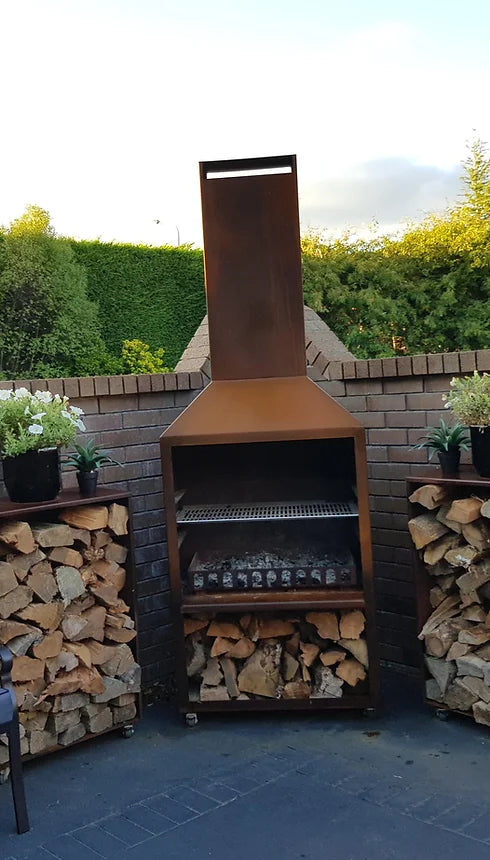 LIT Designs Large Corten Fireplace