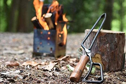 Fire tongs for wood fired cooking